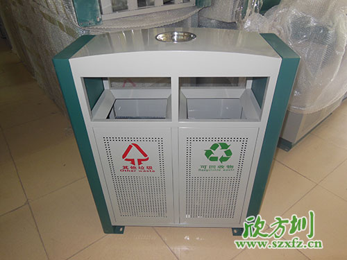 戶外環保,首選欣方圳戶外沖孔全鋼垃圾桶